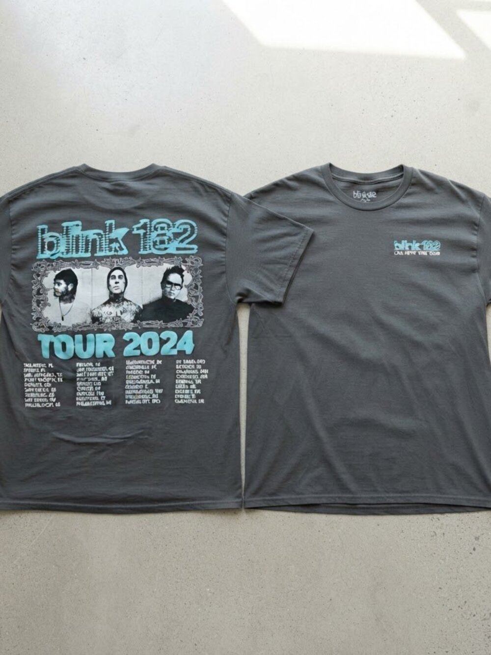 Blink-182 One More Time Tour Charcoal Gray T-Shirt S-4XL